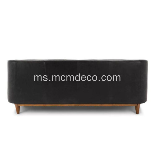 Alcott Oxford Black Leather Sofa